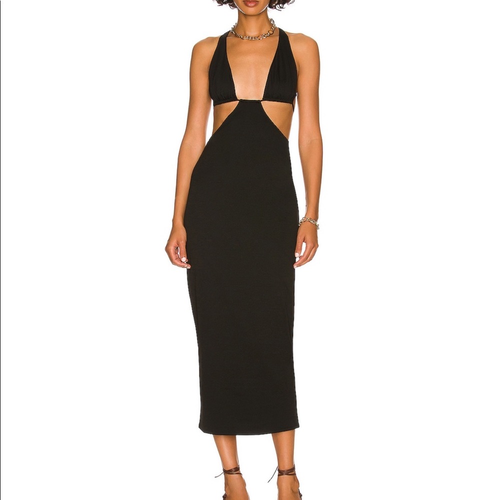 WeWoreWhat Cowl Back Maxi Dress black